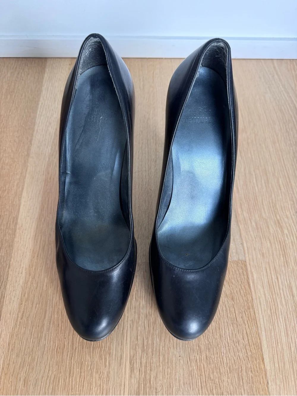 Stuart Weitzman Black Leather Platform Stiletto Pumps